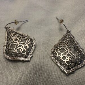Kendra Scott Intricate Silver Filigree Drop Earrings